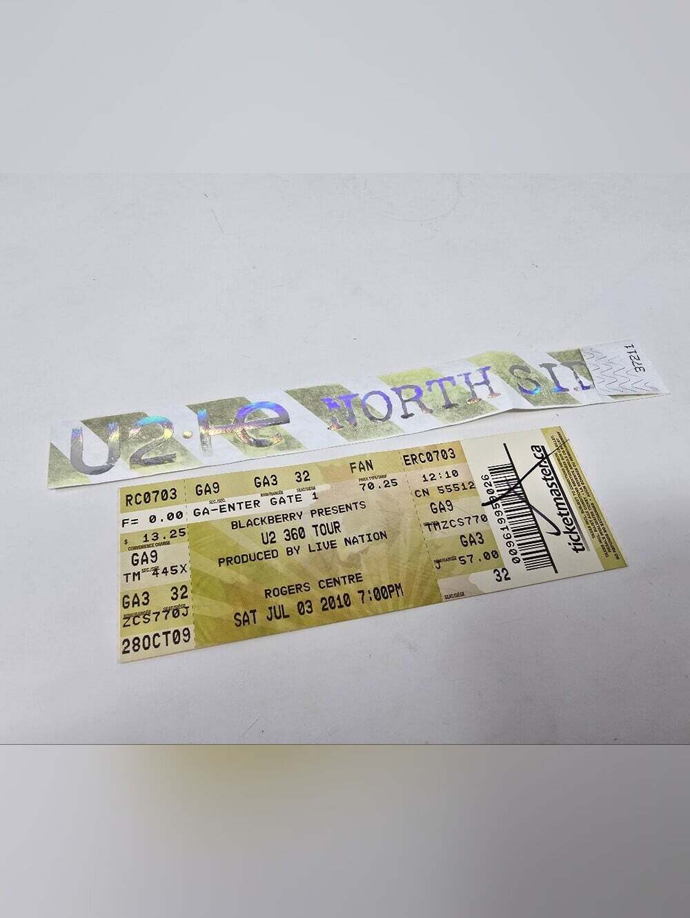 U2 Concert Stub 360 Tour Toronto Ticket + Wristband 2010 Rogers Centre